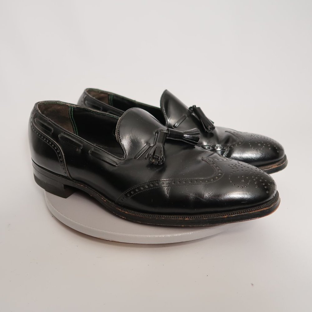 Florsheim Lexington Shoes Men's 9 D Black Brogue Leather Loafers Wingtip Tassel